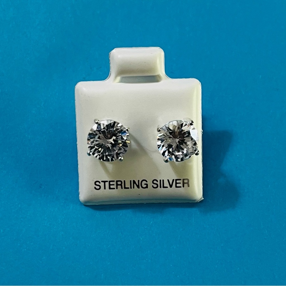✨ Icy 8mm CZ Stud Earrings – 925 Sterling Silver – $100 ✨ NWOT
